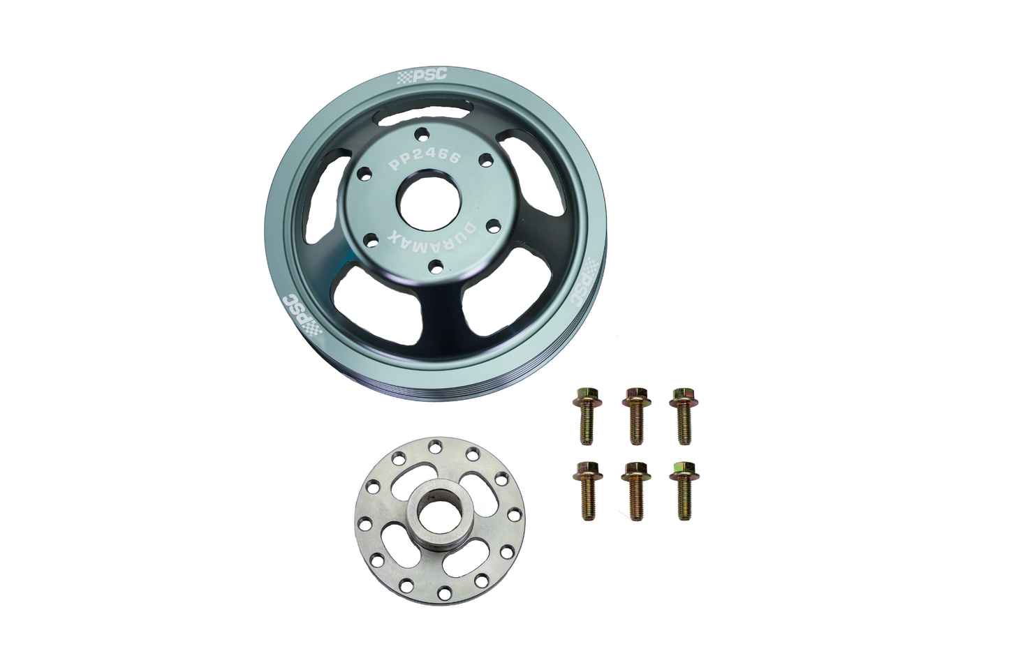 PSC Billet Aluminum Power Steering Pump Pulley (Gun-Metal Grey) PP2466G