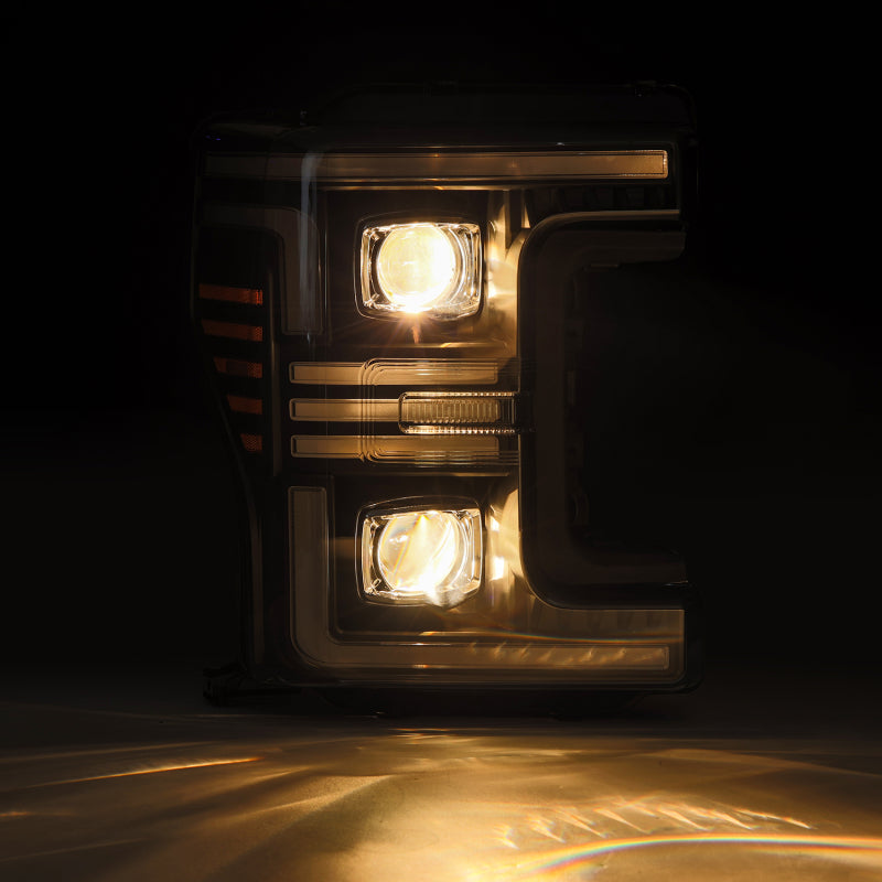AlphaRex 17-19 Ford F-250/350/450/550 Super Duty PRO-Series Proj Headlights Alpha-Bk w/SS & DRL