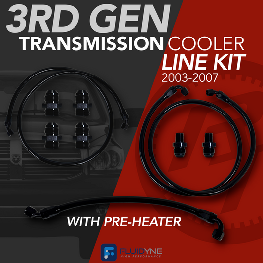 FLUIDYNE 3RD GEN COOLER LINE KIT – WITH PRE-HEATER (03-07 48RE)