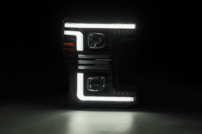 AlphaRex 17-19 Ford F-250/350/450/550 Super Duty PRO-Series Proj Headlights Alpha-Bk w/SS & DRL