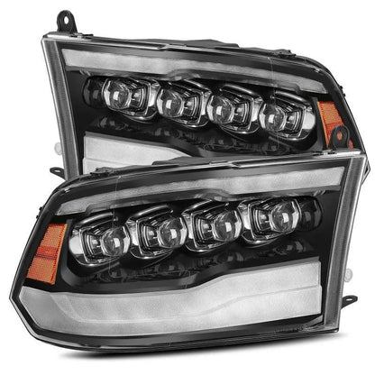 AlphaRex 880590 Nova-Series Gloss Black LED Projector Headlights 09-18 4th Gen Ram