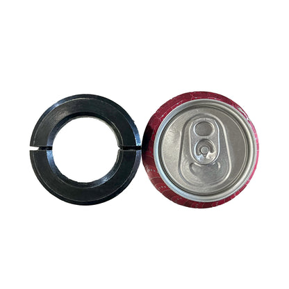 Damper clamp detail with can for scale
