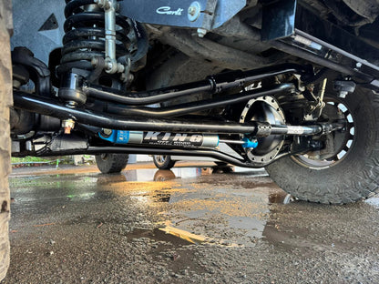 Installed view of BAD AXE RADS steering system on Dodge Ram front axle