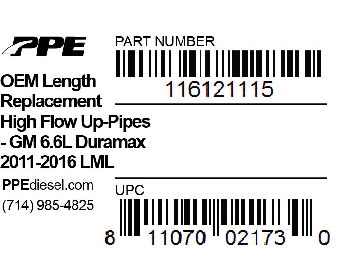 Oem Length Up-Pipes 11-16 EGR PPE Diesel