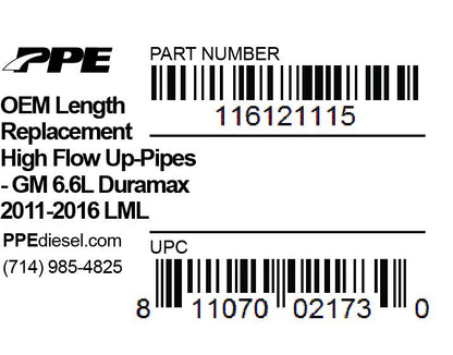 Oem Length Up-Pipes 11-16 EGR PPE Diesel