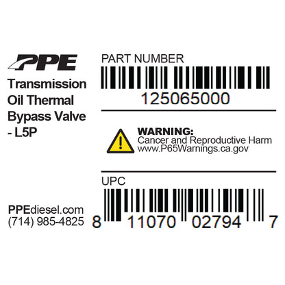 Oil Bypass Block For L5P Trans Cooler PPE Diesel