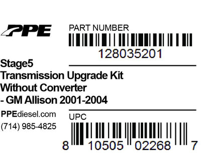 Stage 5 Transmission Upgrade Kit W/O Converter GM Allison 1000 And 2000 Series 01-04 5 Speed PPE Diesel