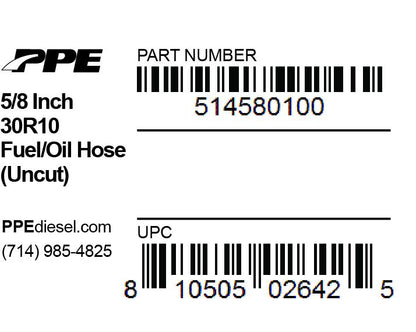 Fuel Hose Uncut 30R10 5/8 Inch ID 1 Ft PPE Diesel