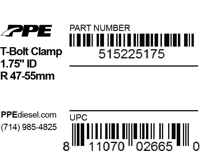 2.25 Inch T-Bolt Clamp For 1.75 Inch ID Hose PPE Diesel