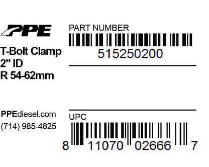 2.50 Inch T-Bolt Clamp For 2.00 Inch ID Hose PPE Diesel