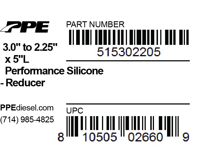 3.0 Inch To 2.25 Inch X 5 Inch L 6MM 5-Ply Reducer PPE Diesel