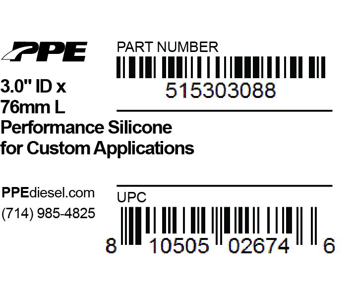 3.0 Inch X 3.0 Inch L 6MM 5-Ply Silicone Hump PPE Diesel