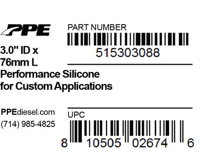 3.0 Inch X 3.0 Inch L 6MM 5-Ply Silicone Hump PPE Diesel