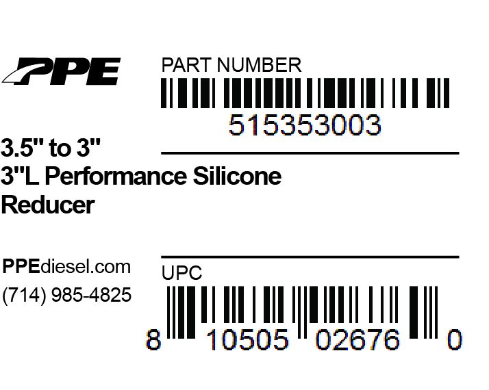 3.5 Inch To 3.0 Inch X 3.0 Inch L 6MM 5-Ply Reducer PPE Diesel