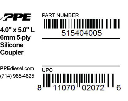 4.0 Inch X 5.0 Inch L 6MM 5-Ply Silicone Coupler PPE Diesel