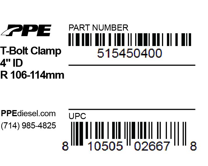 4.50 Inch T-Bolt Clamp Range 120-112Mm PPE Diesel