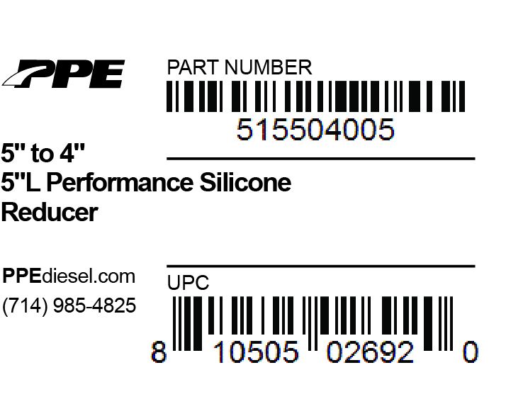 5.0 Inch To 4.0 Inch X 5.0 Inch L 6MM 5-Ply Reducer PPE Diesel