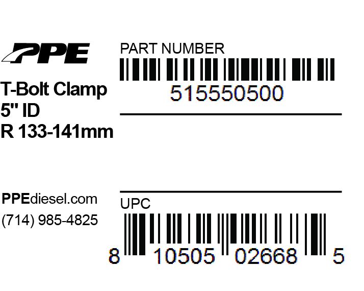 5.5 Inch T-Bolt Clamp Range 141-133Mm PPE Diesel