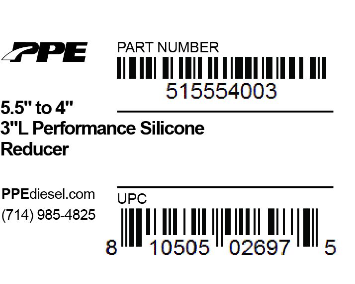 5.5 Inch To 4.0 Inch X 3.0 Inch L 6MM 5-Ply Reducer PPE Diesel