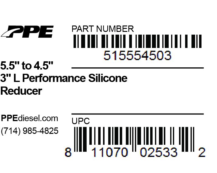 5.5 Inch To 4.5 Inch X 3.0 Inch L 6MM 5-Ply Reducer PPE Diesel