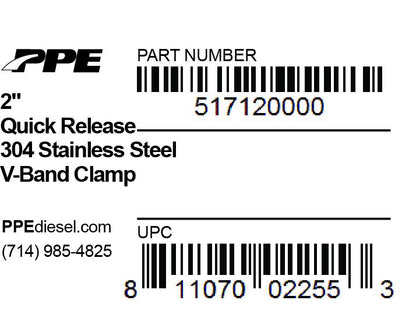 2.0 Inch V Band Clamp Quick Release PPE Diesel