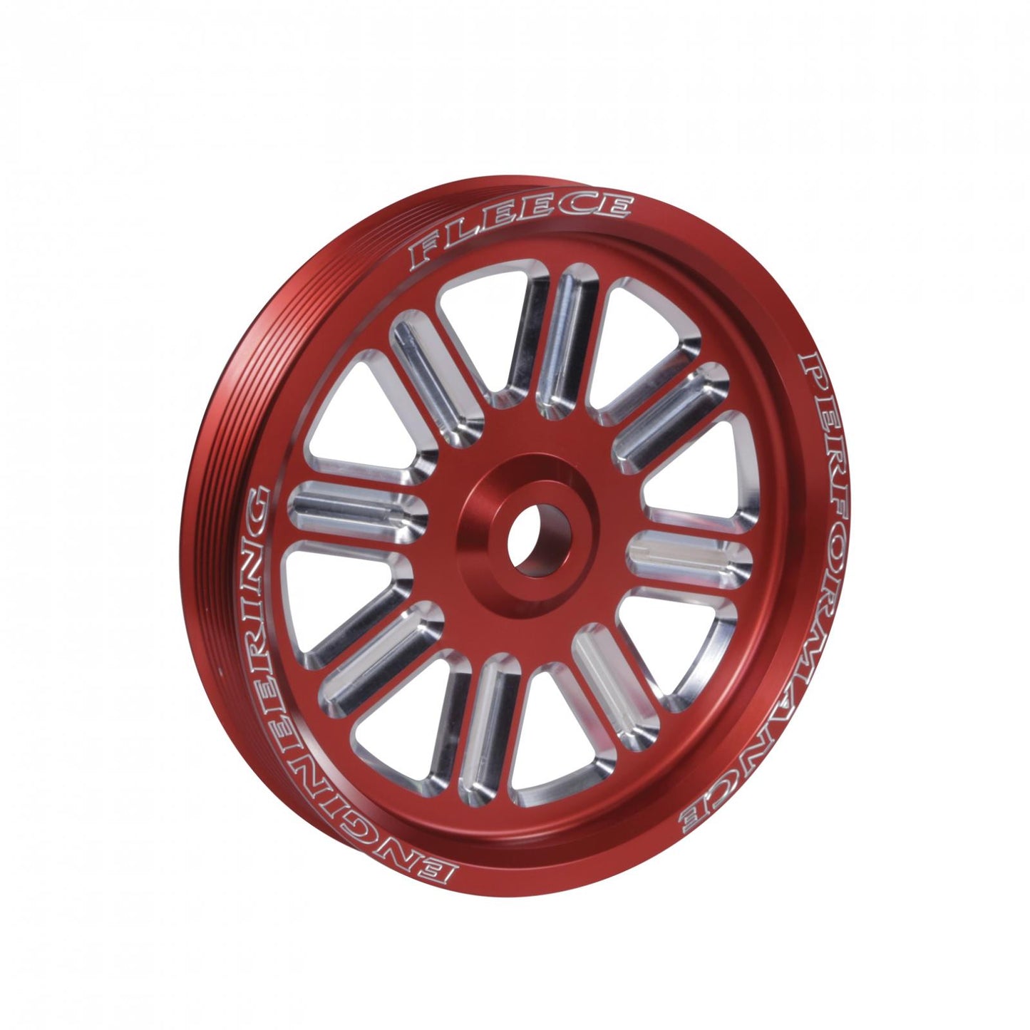 Fleece Performance Spoke Design Cummins Dual Pump Pulley Fleece Red